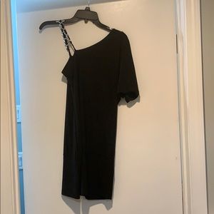 Black shoulder dress